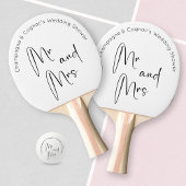Moderne Script Bruiloft Feest Mr en Mrs Tafeltennisbatje
