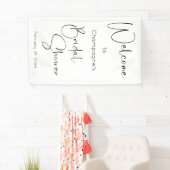 Moderne Script Bruiloft Feest Welkom Spandoek (Insitu)