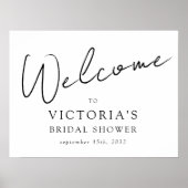 Moderne Script Bruiloft Feest Welkomstbord Poster (Voorkant)