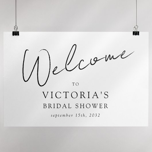Moderne Script Bruiloft Feest Welkomstbord Poster
