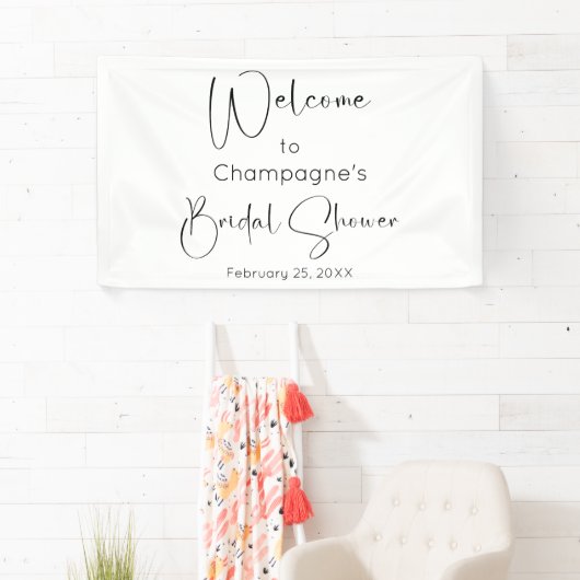 Moderne Script Bruiloft Feestelijke Begroeting Spandoek (Insitu)