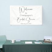Moderne Script Bruiloft Feestelijke Begroeting Spandoek (Beurs)