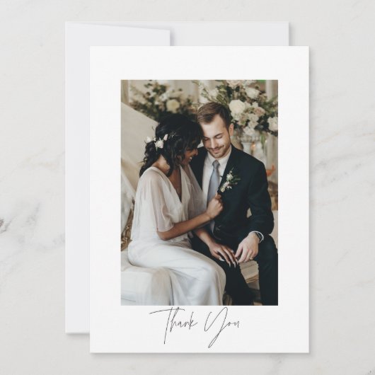 Moderne Script bruiloft foto dank u kaart (Voorkant)