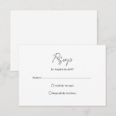 Moderne Script Bruiloft RSVP Kaartje (Voorkant / Achterkant)