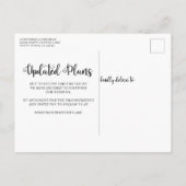 Moderne script bruiloft uitstel foto briefkaart (Achterkant)