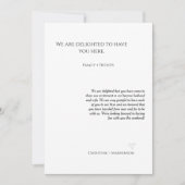 Moderne script bruiloft verwelkoming & route weeke kaart (Voorkant)