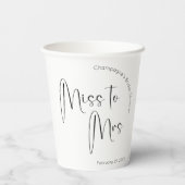 Moderne Script Bruiloftsshower Miss tot Mrs Papier Papieren Bekers (Achterkant)