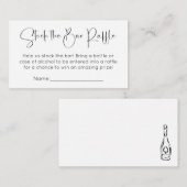 Moderne Script Bruiloftsshower Stock de Bar Tombol Informatiekaartje (Voorkant / Achterkant)