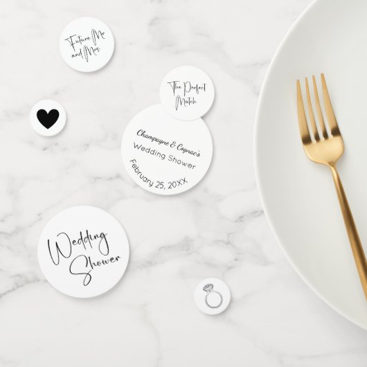 Moderne Script Bruiloftsshowers Confetti (Groep)