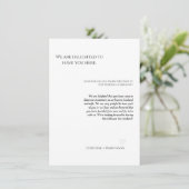 Moderne script bruiloftswelkom & route weekend kaart (Staand voorkant)