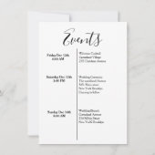 Moderne script bruiloftswelkom & route weekend kaart (Achterkant)