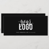 Moderne Script Business Gift Certificate Black (Voorkant / Achterkant)