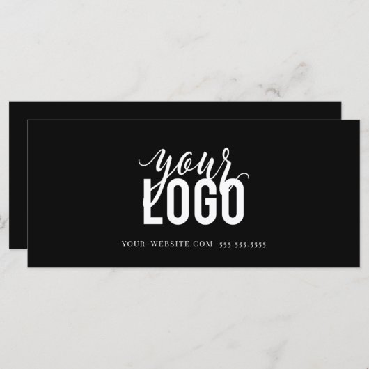 Moderne Script Business Gift Certificate Black (Voorkant / Achterkant)