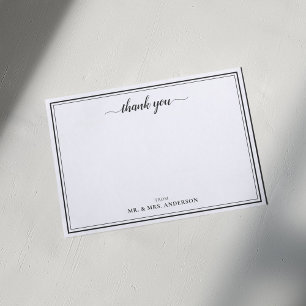 Moderne Script Calligrafie Huwelijk Bedankt Notitiekaartje
