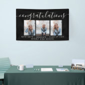 Moderne Script Calligraphy 3 Photo Afstuderen Spandoek (Beurs)