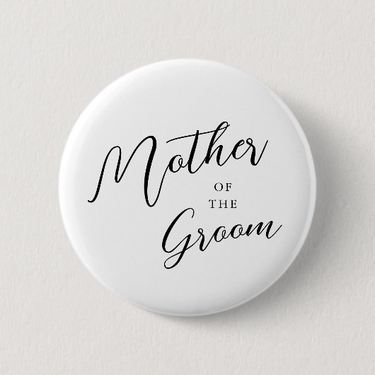 Moderne Script Calligraphy Moeder of the Groom Ronde Button 5,7 Cm (Voorkant)
