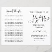 Moderne Script Calligraphy Mr & Mrs Wedding Progra (Voorkant)