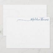Moderne Script Calligraphy name note card Notitiekaartje (Voorkant / Achterkant)