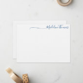 Moderne Script Calligraphy name note card Notitiekaartje (Voorkant / Achterkant in situ)