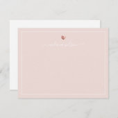 Moderne Script Calligraphy Roos Gold Heart Note Ca Notitiekaartje (Voorkant / Achterkant)