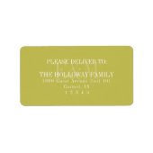 Moderne Script Chartreuse Citrus Monogram Huwelijk Etiket (Voorkant)