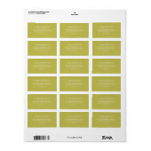 Moderne Script Chartreuse Citrus Monogram Huwelijk Etiket (Full Sheet)