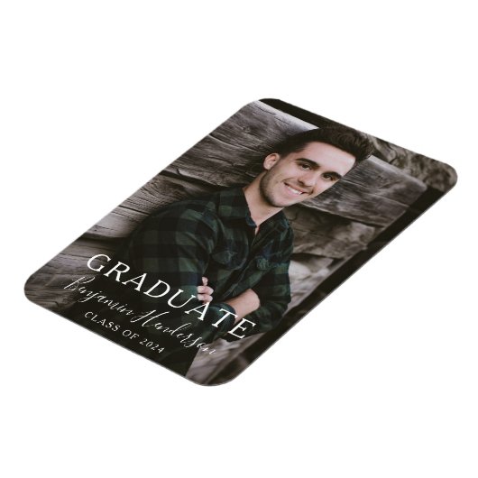 Moderne Script Class of 2022 Afstuderen Photo Magneet (Linkerzijde)