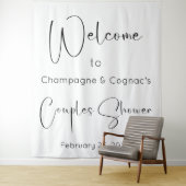 Moderne Script Couples Douche Welkom Achtergrond Wandkleed (In situ)