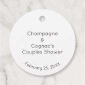 Moderne Script Couples Shower Bedankjes Labels (Achterkant)