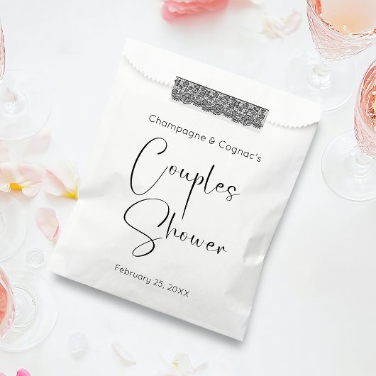 Moderne Script Couples Shower Bedankzakje