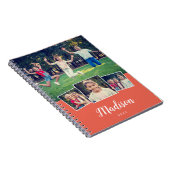 Moderne Script Custom Name Cool 4 Photo Collage Ni Notitieboek (Rechterzijde)