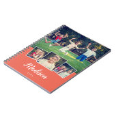 Moderne Script Custom Name Cool 4 Photo Collage Ni Notitieboek (Linkerzijde)