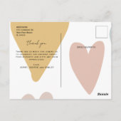 Moderne Script Dank Je 3 Foto's Baby Shower Briefkaart (Achterkant)