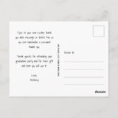Moderne Script Dankjewel Foto Afstuderen Briefkaart (Achterkant)