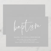 Moderne Script Doop & Doopfeest Kaart (Voorkant / Achterkant)
