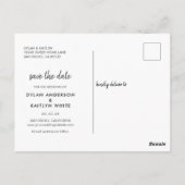 Moderne script drie foto's save the date briefkaart (Achterkant)