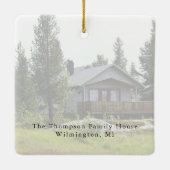 Moderne Script Elegant New Home Sweet Home Foto  Keramisch Ornament (Achterkant)