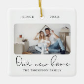 Moderne Script Elegant New Home Sweet Home Foto  Keramisch Ornament (Voorkant)