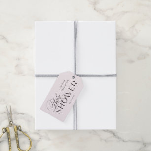 moderne script elegante babyshower cadeautags cadeaulabel