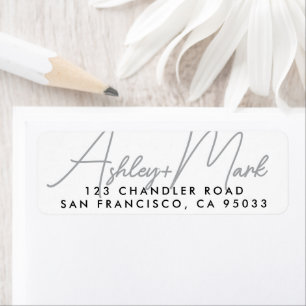 Moderne Script Elegante Chic Trouw Retouradres Etiket