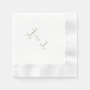 Moderne Script Elegante Getrouwde Cocktail Servet