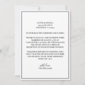 Moderne Script Elegante Uitnodiging | net getrouwd (Achterkant)