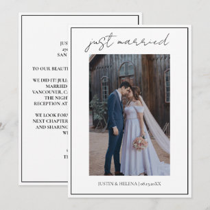 Moderne Script Elegante Uitnodiging net getrouwd