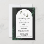 Moderne script emerald green bruiloft brunch party kaart (Voorkant)