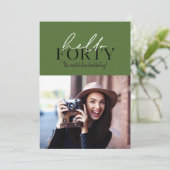 Moderne script en geometrische 40e verjaardagfoto (Staand voorkant)