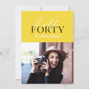 Moderne script en geometrische 40e verjaardagfoto