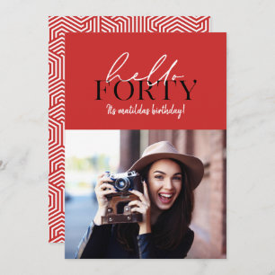 Moderne script en geometrische 40e verjaardagfoto