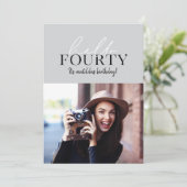 Moderne script en geometrische 40e verjaardagfoto (Staand voorkant)