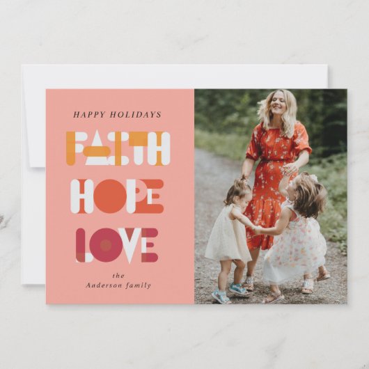 Moderne Script Faith Carte photo de vacances (Devant)