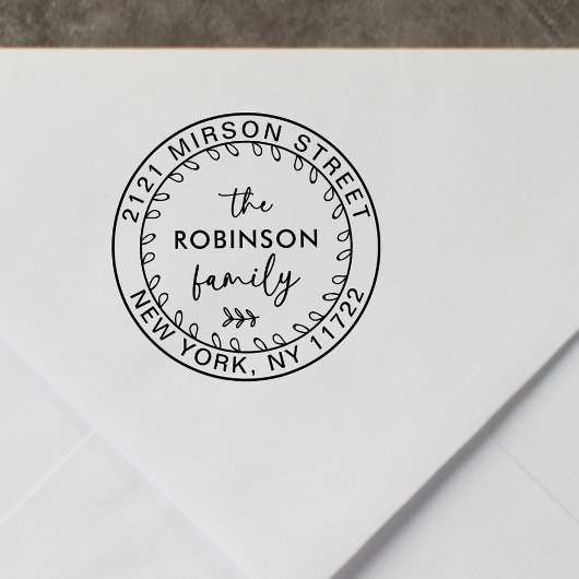 Moderne Script Familie Retouradres Ronde Stempel